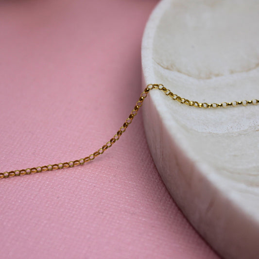 "Roma" 9ct Gold 1.3mm Round Belcher Chain