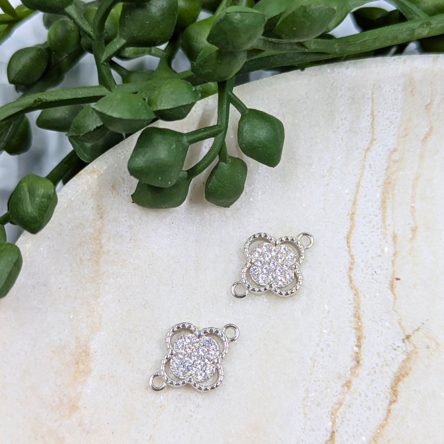 Sterling Silver Double Clover Connector