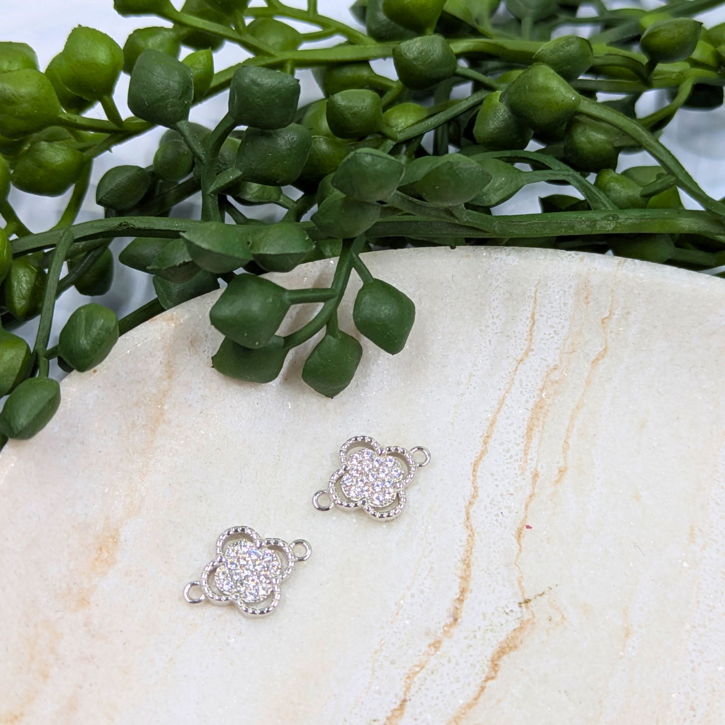 Sterling Silver Double Clover Connector