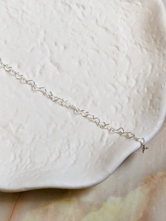 "Venice" Sterling Silver 3.2mm Heart Link Chain