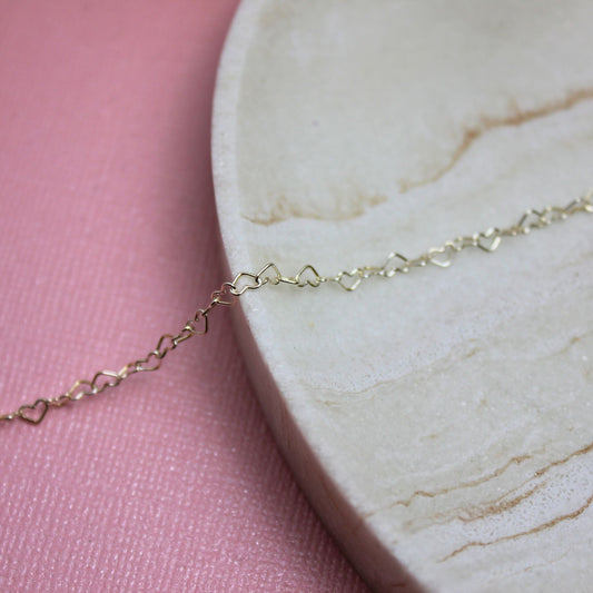 "Venice" Sterling Silver 3.2mm Heart Link Chain