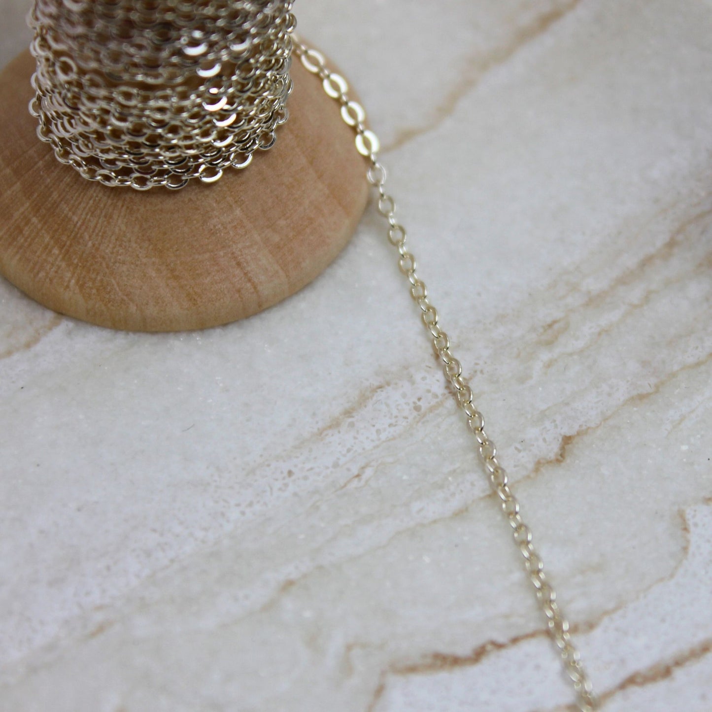 "Lisbon" Sterling Silver Flat Cable Chain