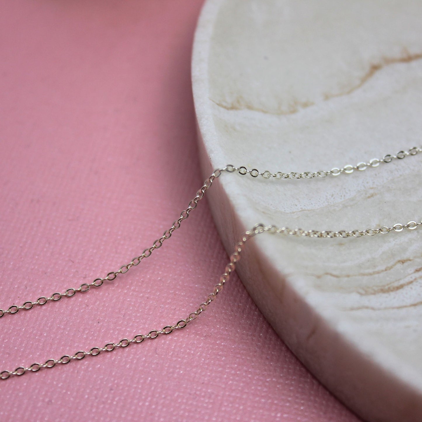 "Lisbon" Sterling Silver Flat Cable Chain