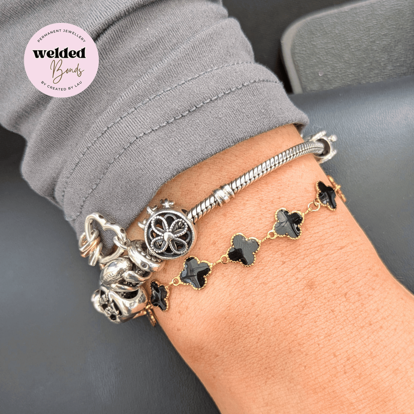 "Lyon" Stainless Steel Enamel Clover Chain