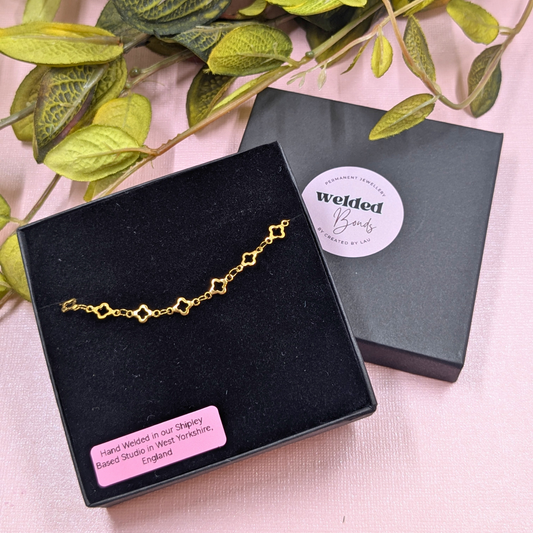 "Toulouse" Gold Clover Bracelet - Welded Bonds Ready-to-Wear