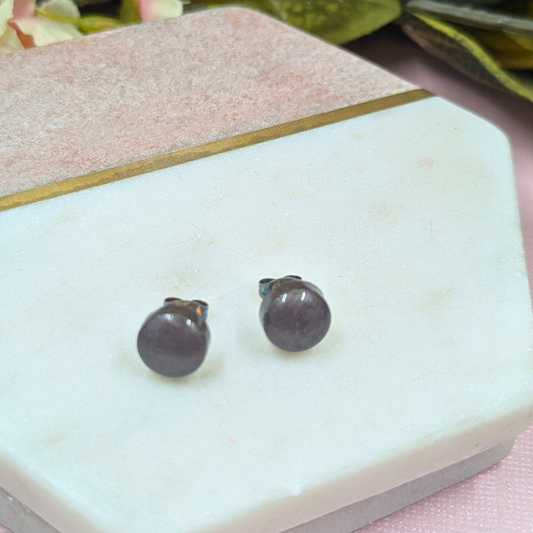 Bridget bronze resin stud earrings handmade by Created By Lau in Yorkshire