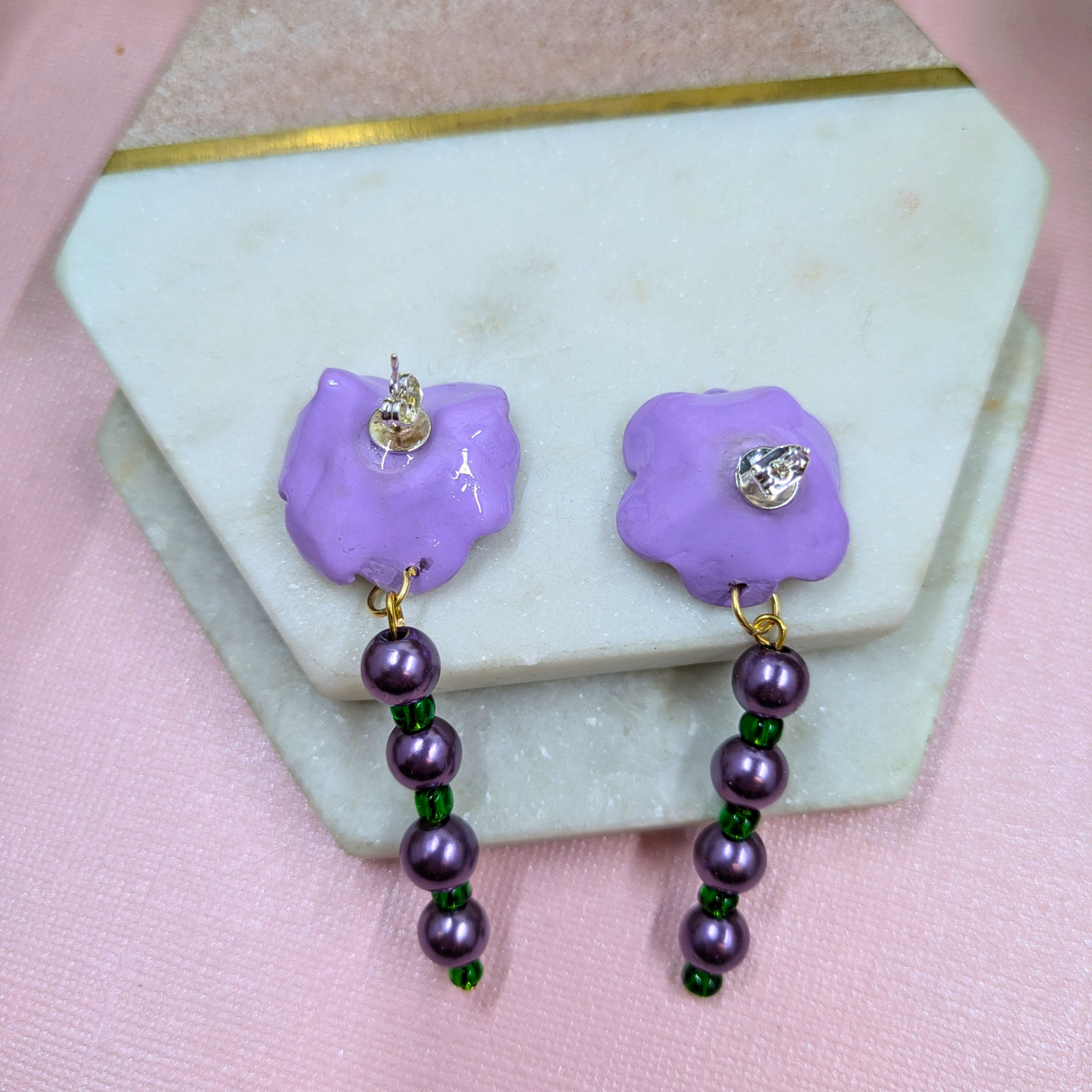 Silver plated findings on Sylvie handmade eco-conscious earrings