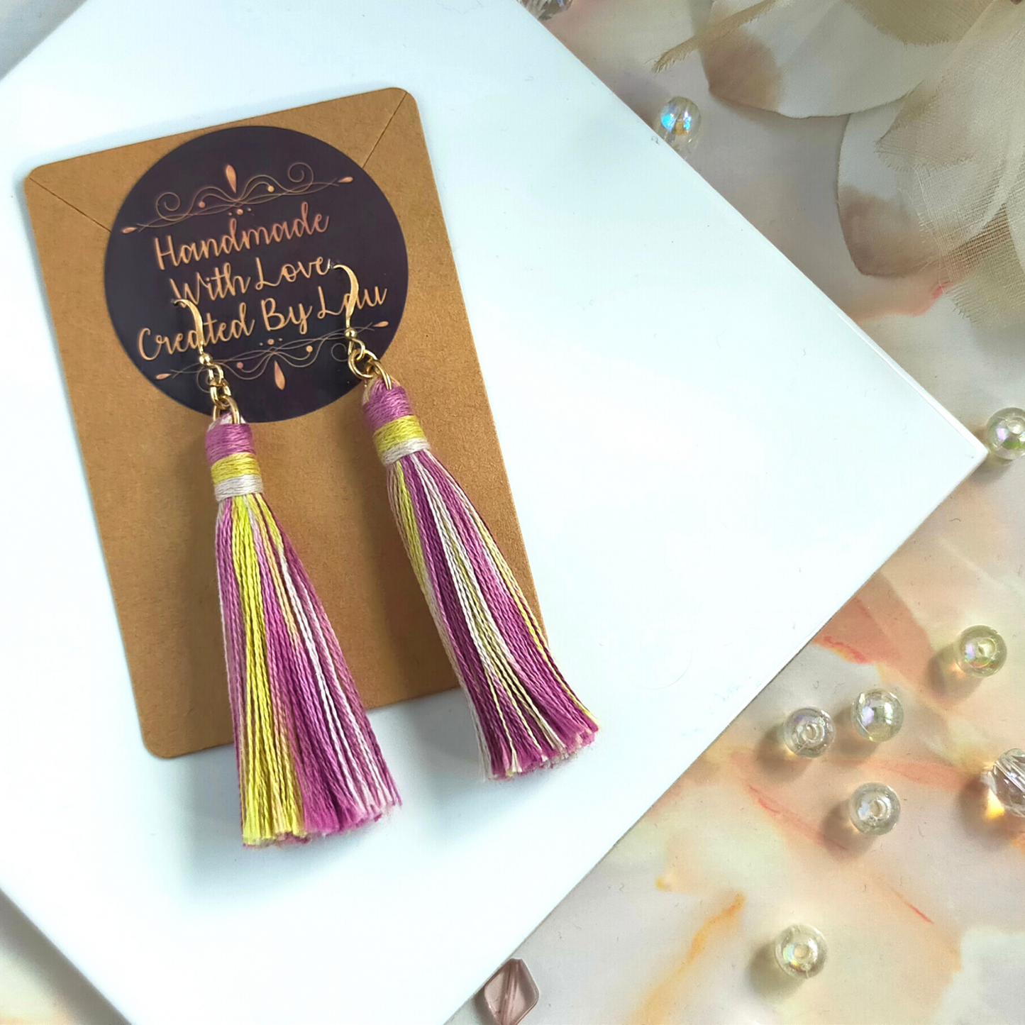 "Cora" 14k Gold-Filled Citrus Tassel Earrings