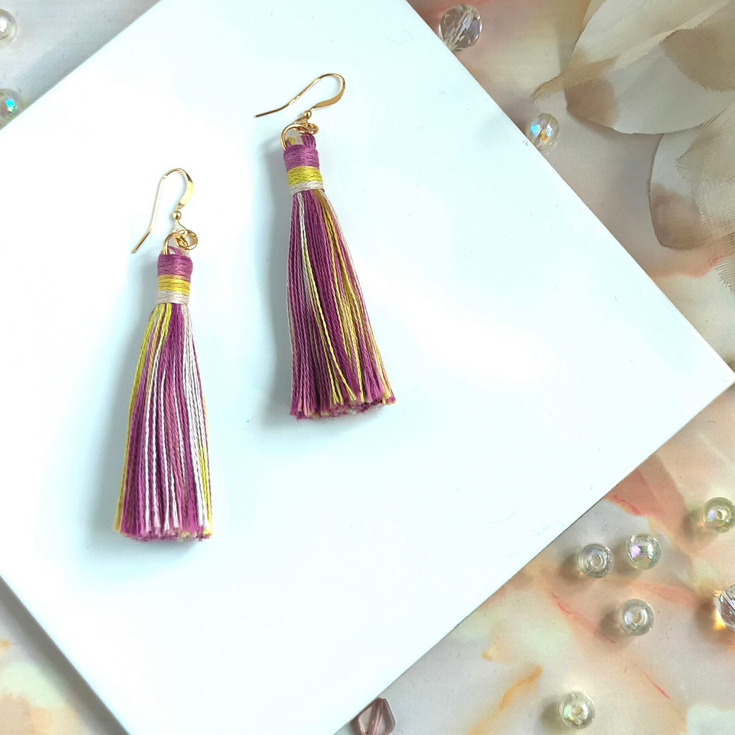 "Cora" 14k Gold-Filled Citrus Tassel Earrings