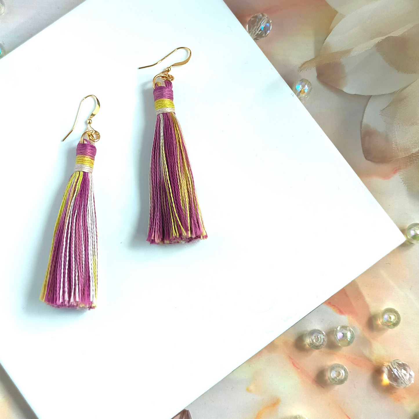 "Cora" 14k Gold-Filled Citrus Tassel Earrings