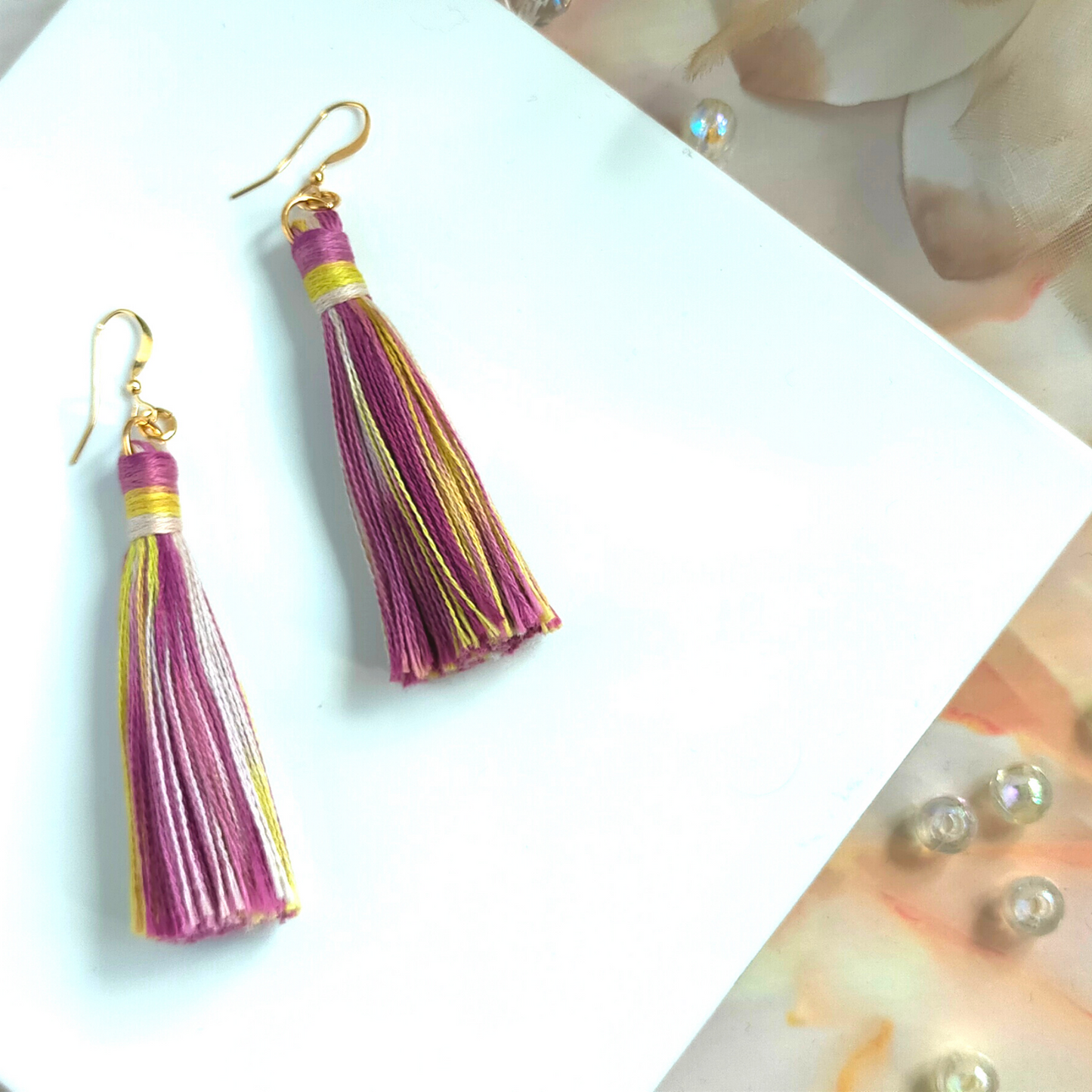 "Cora" 14k Gold-Filled Citrus Tassel Earrings