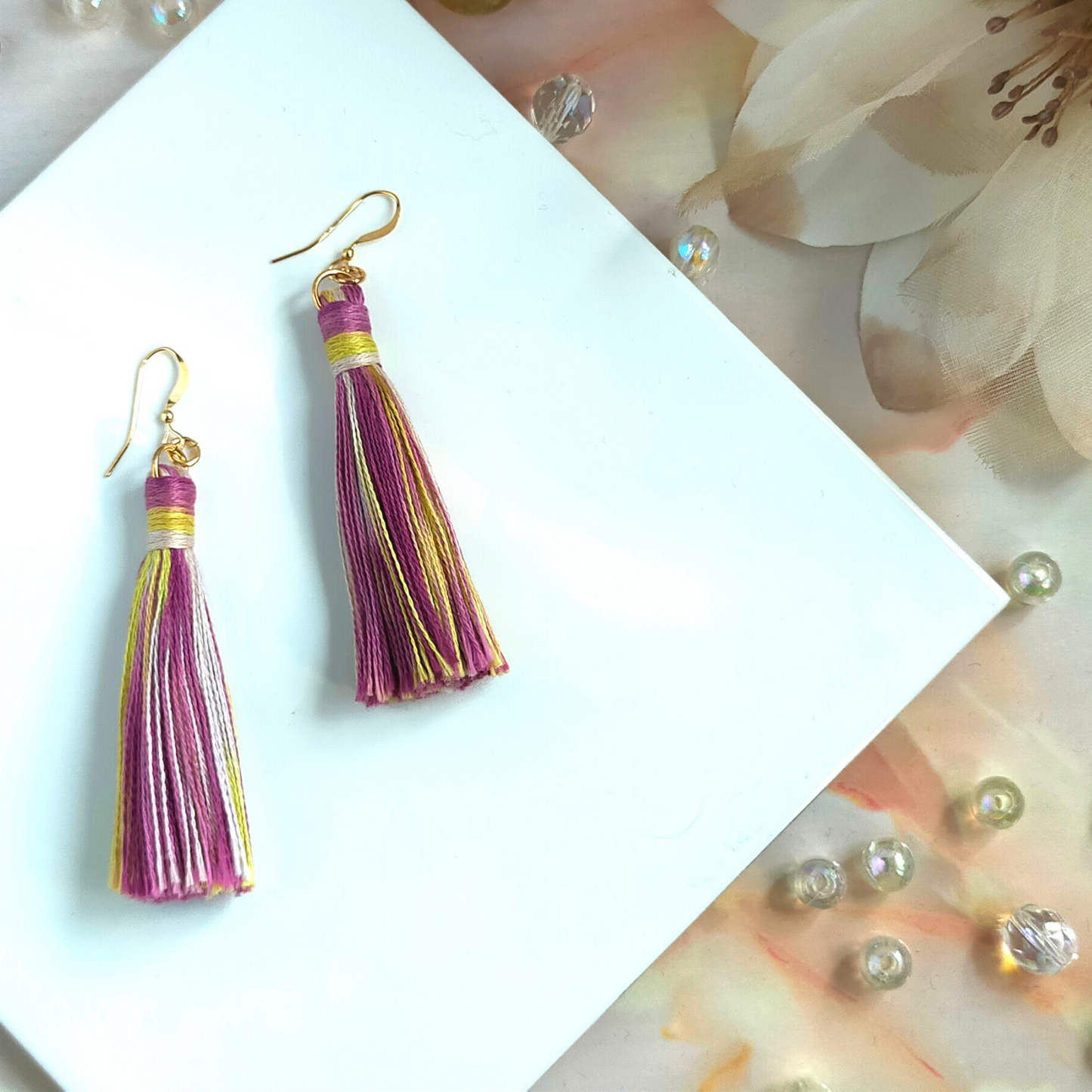 "Cora" 14k Gold-Filled Citrus Tassel Earrings