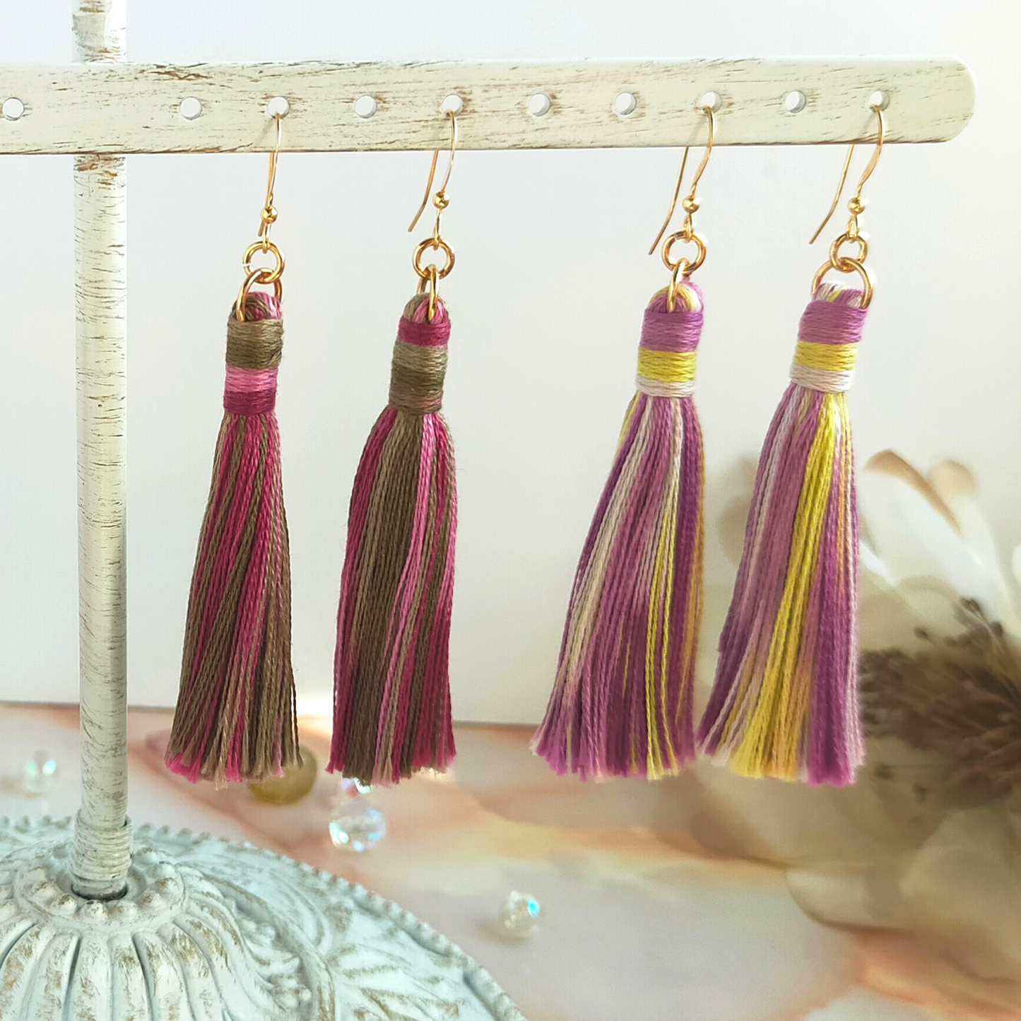 "Cora" 14k Gold-Filled Citrus Tassel Earrings