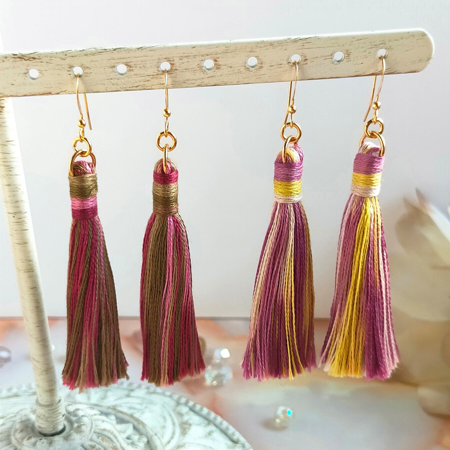 "Cora" 14k Gold-Filled Citrus Tassel Earrings