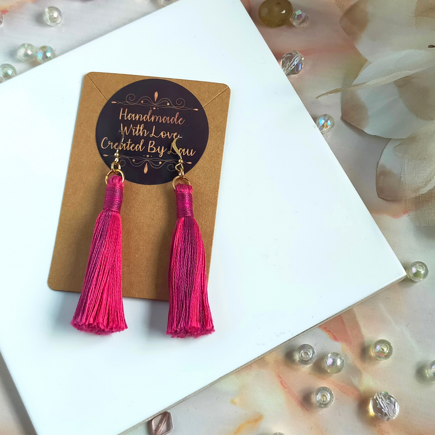"Cora" 14k Gold-Filled Berries Tassel Earrings