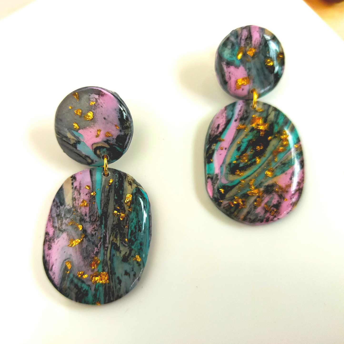 "Edna" Faux Marble Polymer Clay Earrings