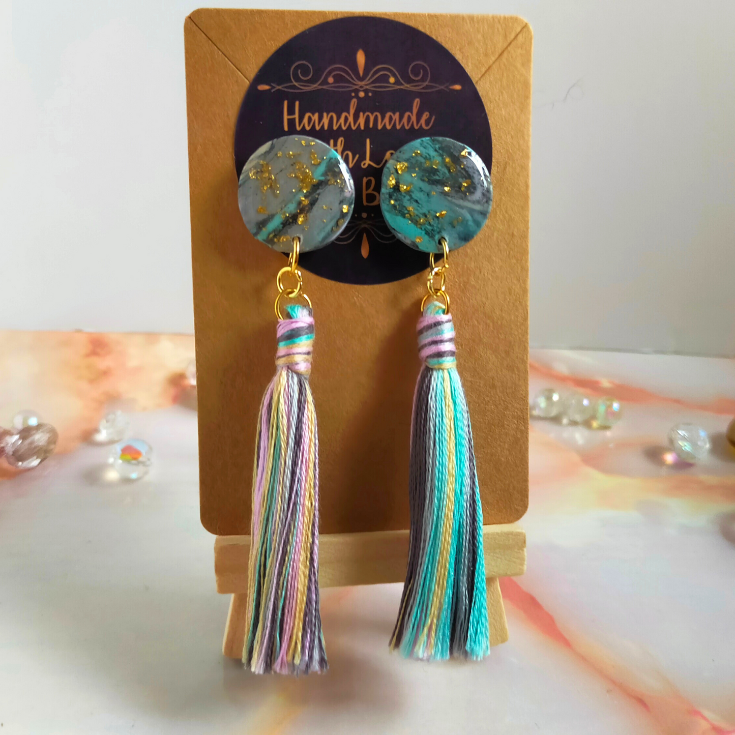 "Harlow" Polymer Clay Earrings with Tassel