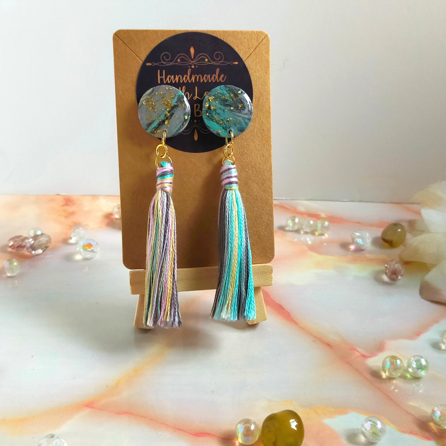 "Harlow" Polymer Clay Earrings with Tassel